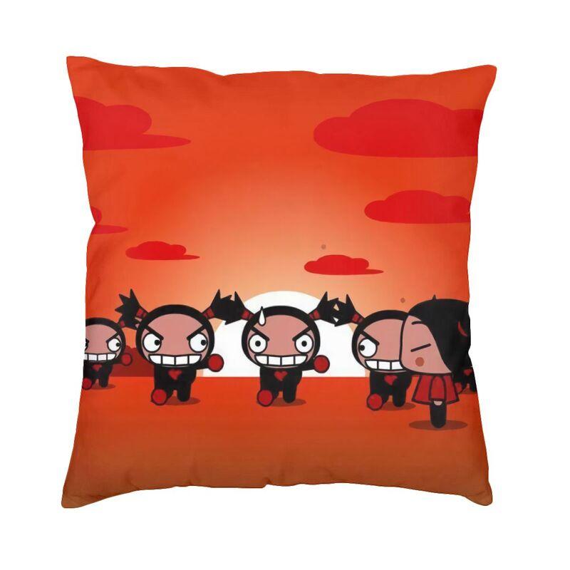 Pucca Modern Throw Pillow Cover Home Decorative Cartoon Character Cushion Case Double-Sided Printing Outdoor Cushion Pillowcases