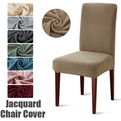 Solide Jacquard Stuhlhussen Polar Fleece Stuhlhussen Stretch Spandex Esszimmer Sitzbezug Schutz für Home Kitchen Hotel