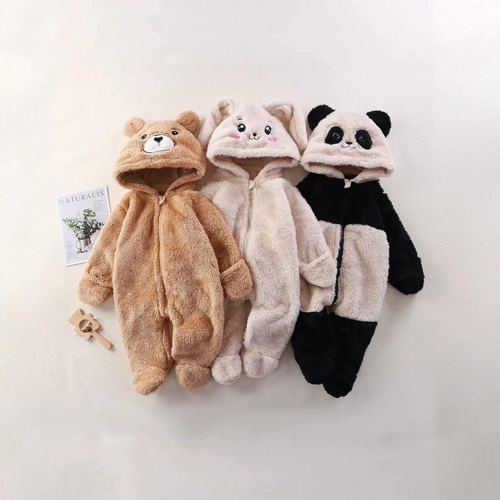 Baby Toddler Warm Onesie Cute Cartoon Pajamas For Home Wear Clothing