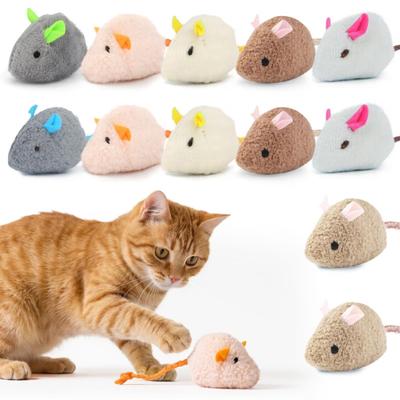 Plush Mouse Cat Toy Soft Stuffed Mouse Toy with Rope Tail Prefilled Catnip Mouse