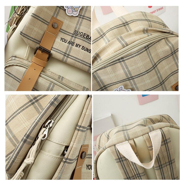 Kawaii kreslená plátěná školní taška, velkokapacitní roztomilý módní batoh Krásný ležérní batoh