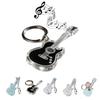 Beautiful Guitar Keychain Charm, Acrylic Guitar - Shaped Keychain, 2D Cute Rose Guitar Key Chain, Ideal For Music Lovers.