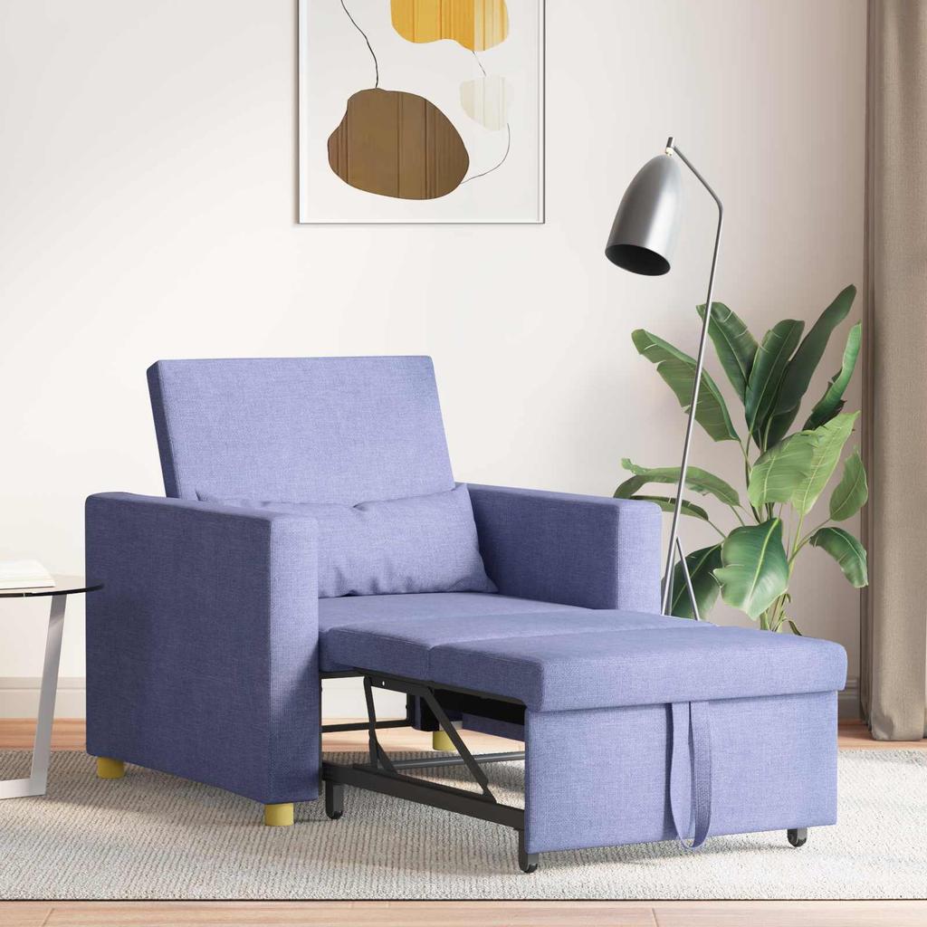 Extendable Sleeper Sofa Single Jeans Blue 90 x 165 x 87 cm