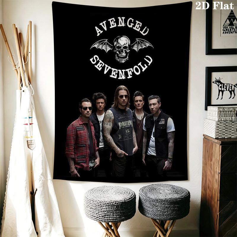 Heavy Metal Band Logo Print Tapestry Wallmounted Fashion Print Atmospheric Background Cloth Homestay Soft Decoration Tapestry Work Of Art