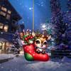 Themed Christmas Reindeer Socks Pattern Acrylic Pendant For Holiday Decoration