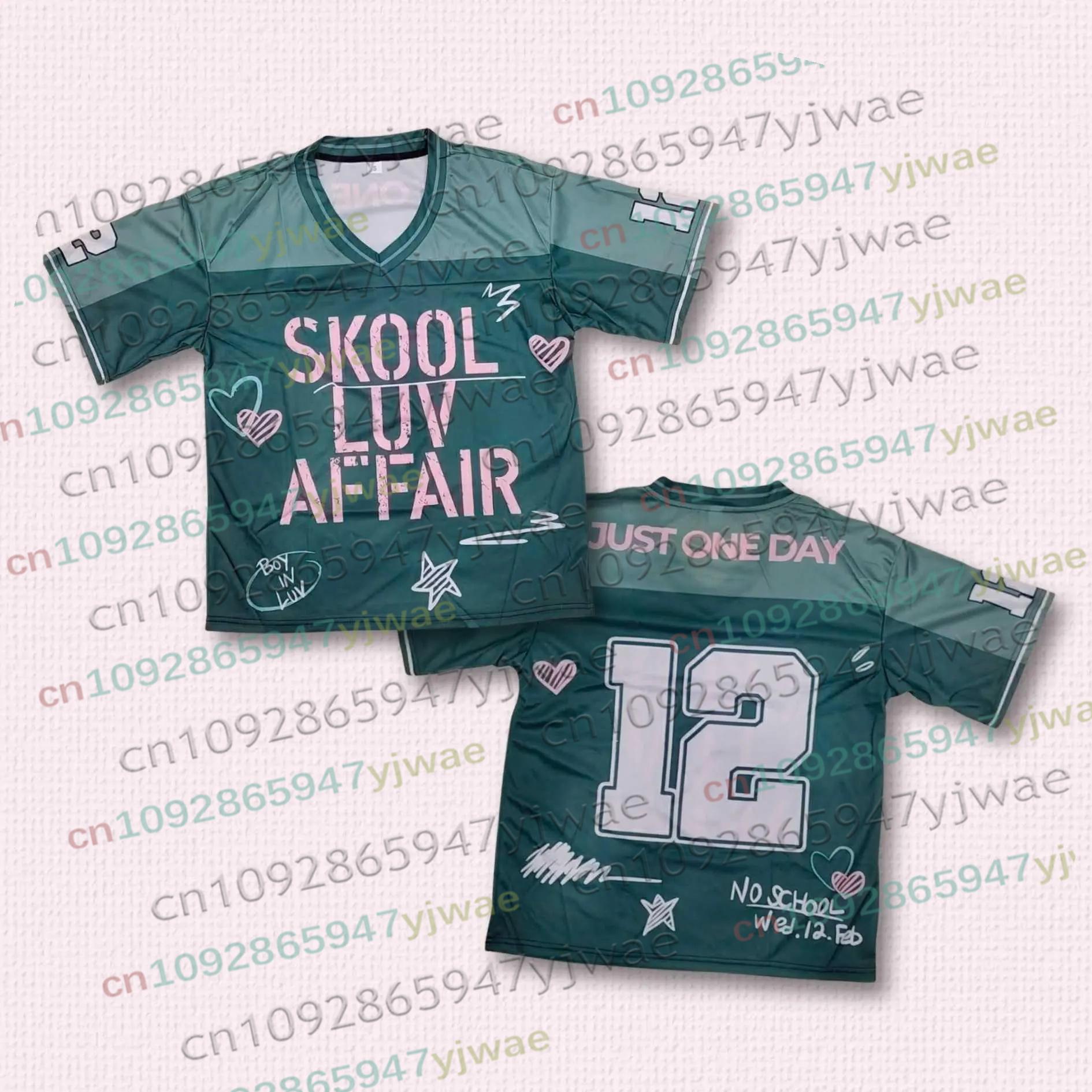 Футбольная футболка Skool Luv Affair Мировой тур 2026 Возвращение Мерч Футболка K-pop Подарок на лето Мужские и женские пляжные футболки Топ 100