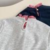 Ka You Dou Girls' Plaid Faux Two-Piece Sweatshirt & Pants Set