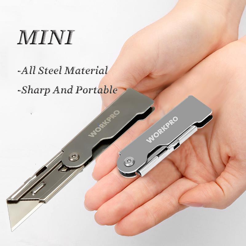 Mini Folding Utility Knife Set Quick Change Pocket Utility Knife with Belt Clip Blade Knife for Cutting Box Paper EDC Tool
