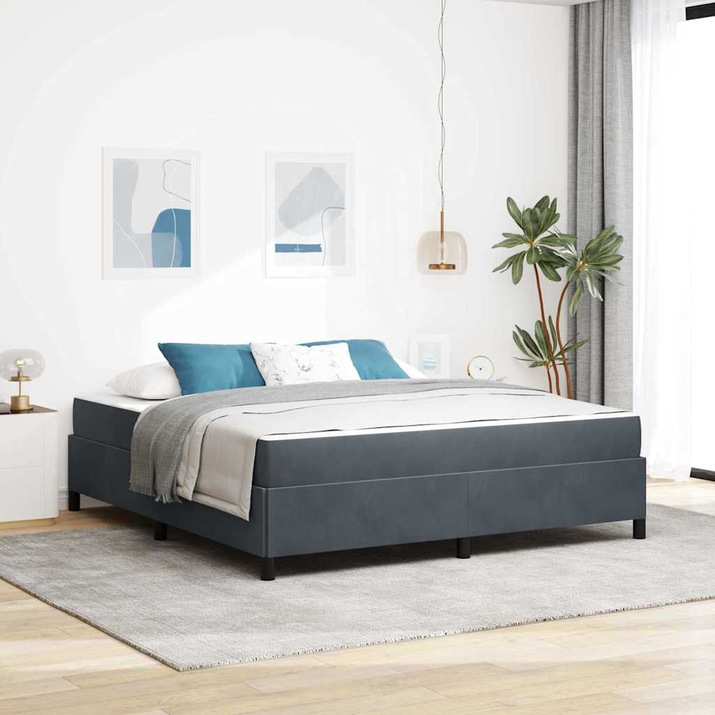 Bed Frame with Mattress Dark Grey 180 x 200 cm Fabric