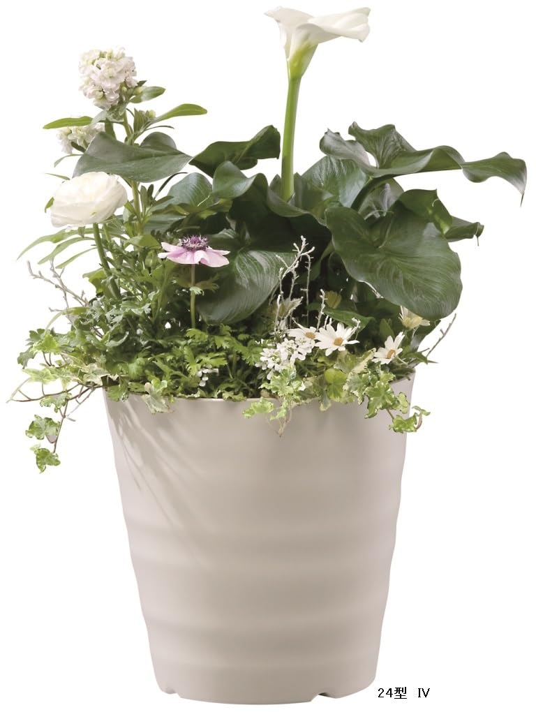 Yamato Plastics Flegler 27mm Diameter X 270mm 10L Soil Ivory Pot, Height, Capacity,