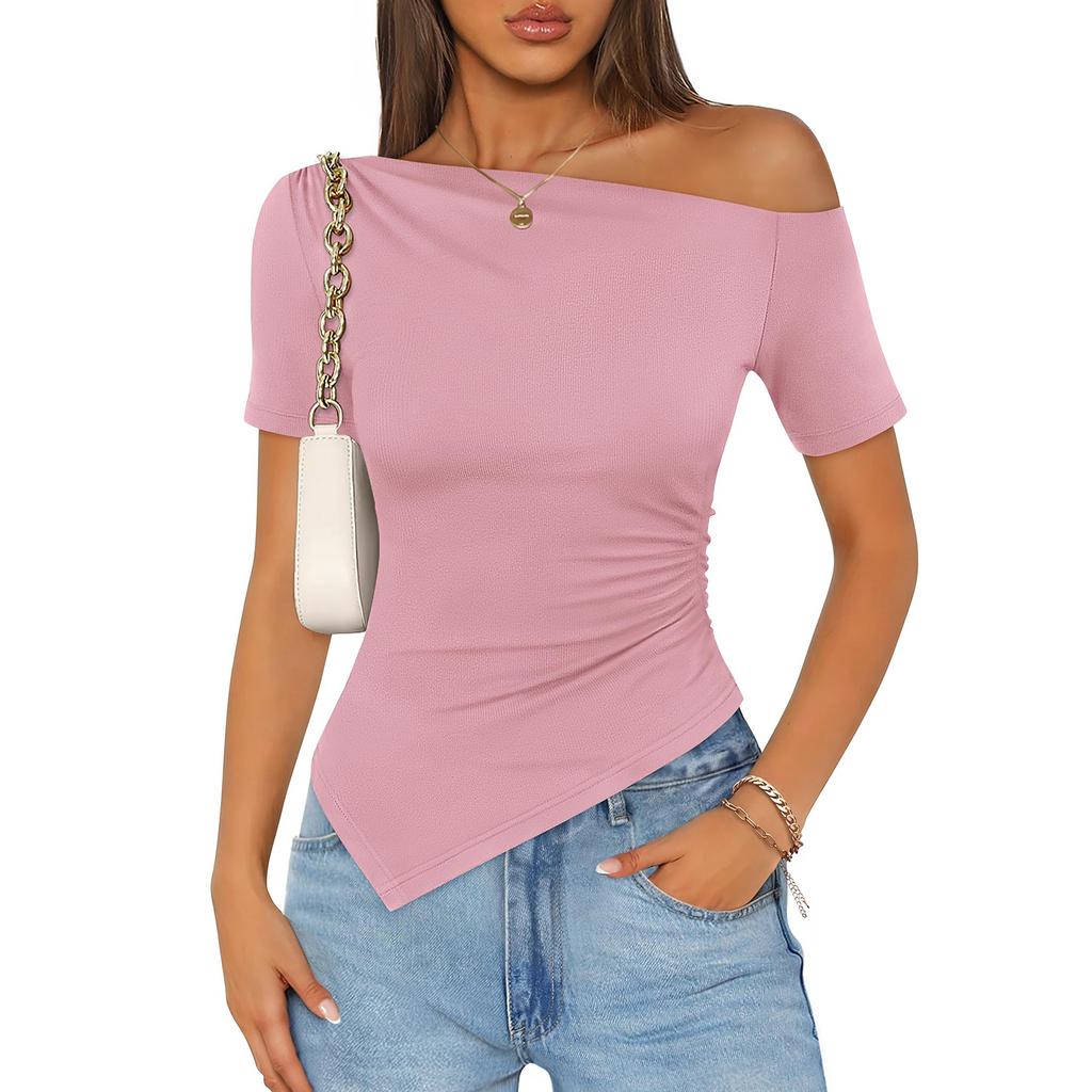 Women's Fashion Asymmetrical Off-the-Shoulder Top