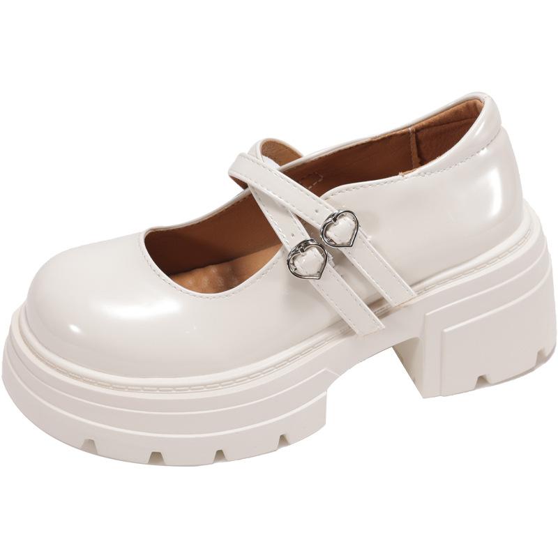 Vintage Mary Jane single shoes women's 2025 spring and summer new versatile small leather shoes college style jk platform big head single shoes