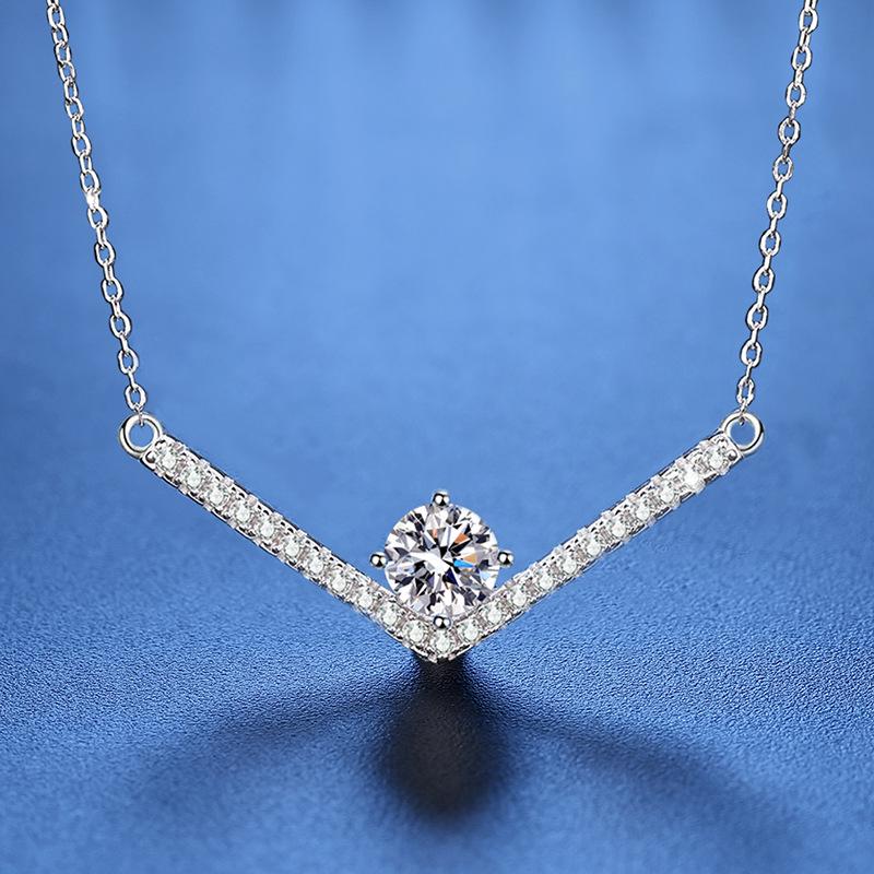 Collana Pendente in Argento Sterling S925 di Alta Gamma con Moissanite - Regalo Lussuoso per Lei