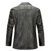 Men's Large Lapel Casual Suit Slim Fit Jacket Men's PU Leather Jacket Suit