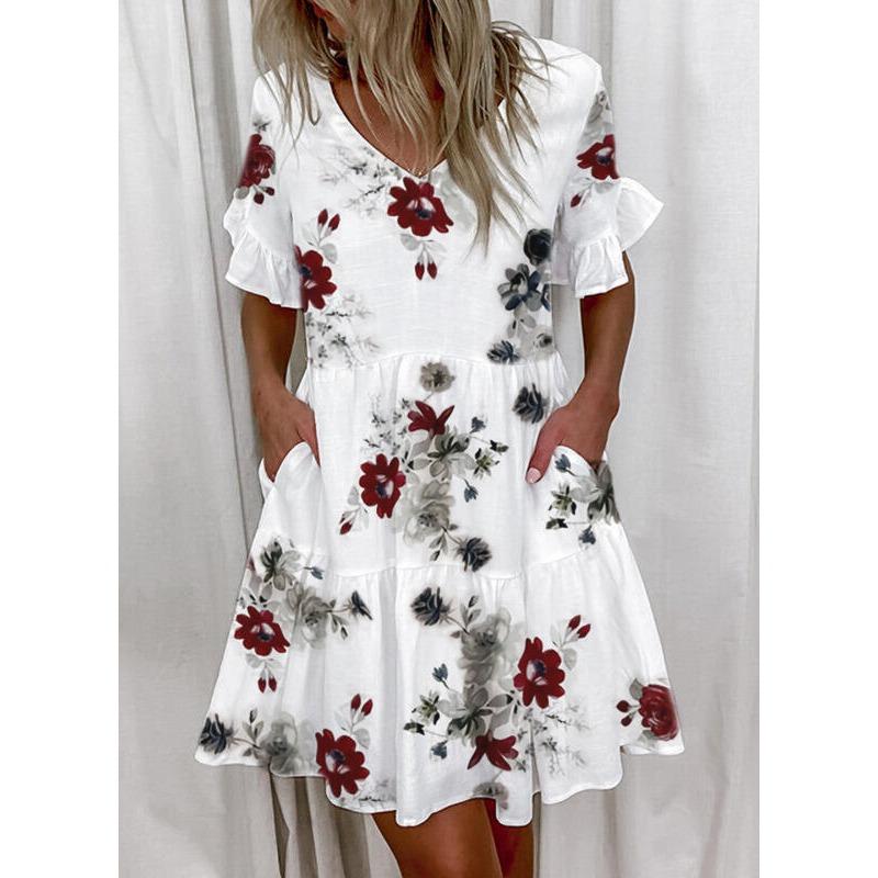 EastRogue Women's Fashion Summer Spring Short Sleeve V-Neck Casual Dresses