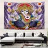 Tapisserie Dieu Éléphant Ganesh Accrochage Mural Indien Traditionnel pour Chambre Salon Dortoir Salle Religieuse Décoration