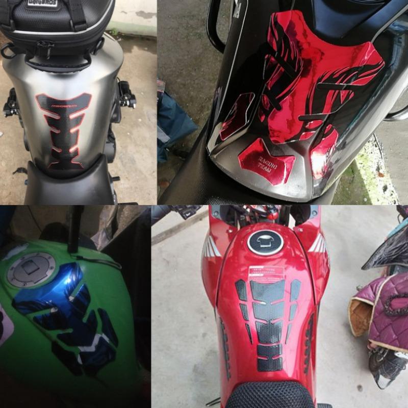 3D Tank Pad Stickers Oil Gas Protector Cover Decoration Motorcycle Accessories For Honda Yamaha Tankpad Fishbone Universal Fit
