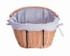 Wicker Bicycle Basket For The Front Handlebar With Standard Stitching, K01 And Checkered Pattern