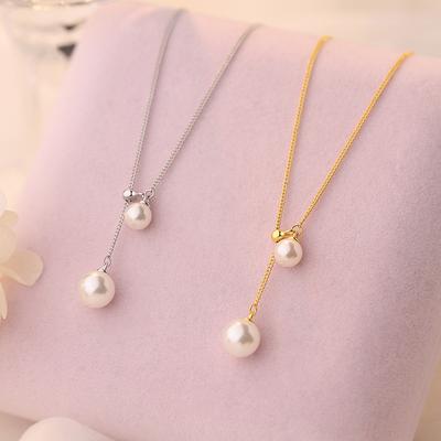 Temperament Pearl Necklace Women's Simple French Vintage Autumn/Winter New Collar Chain