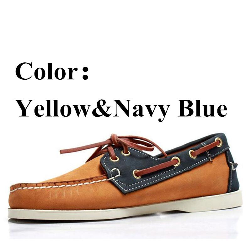 Men Genuine Nubuck Leather Docksides Classic Boat Shoes,Men Designer Sneakers For Hommme Femme Plus Size Loafers Y071
