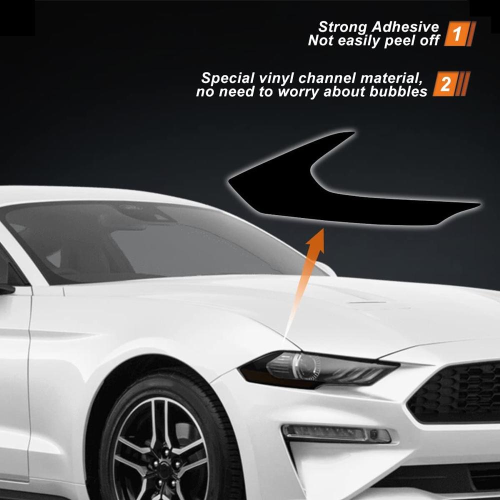 Car Headlight Side Marker Tint Vinyl Headlight Decal Pre-Cut Cover Overlay for Ford Mustang 2018 2019 2020 2025 Auto Accessories