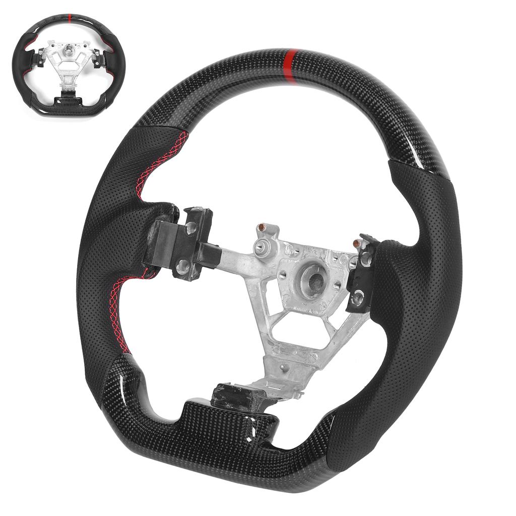 Custom Carbon Fiber Steering Wheel Nappa Perforated Leather Fit for Nissan 350z 2003 2008