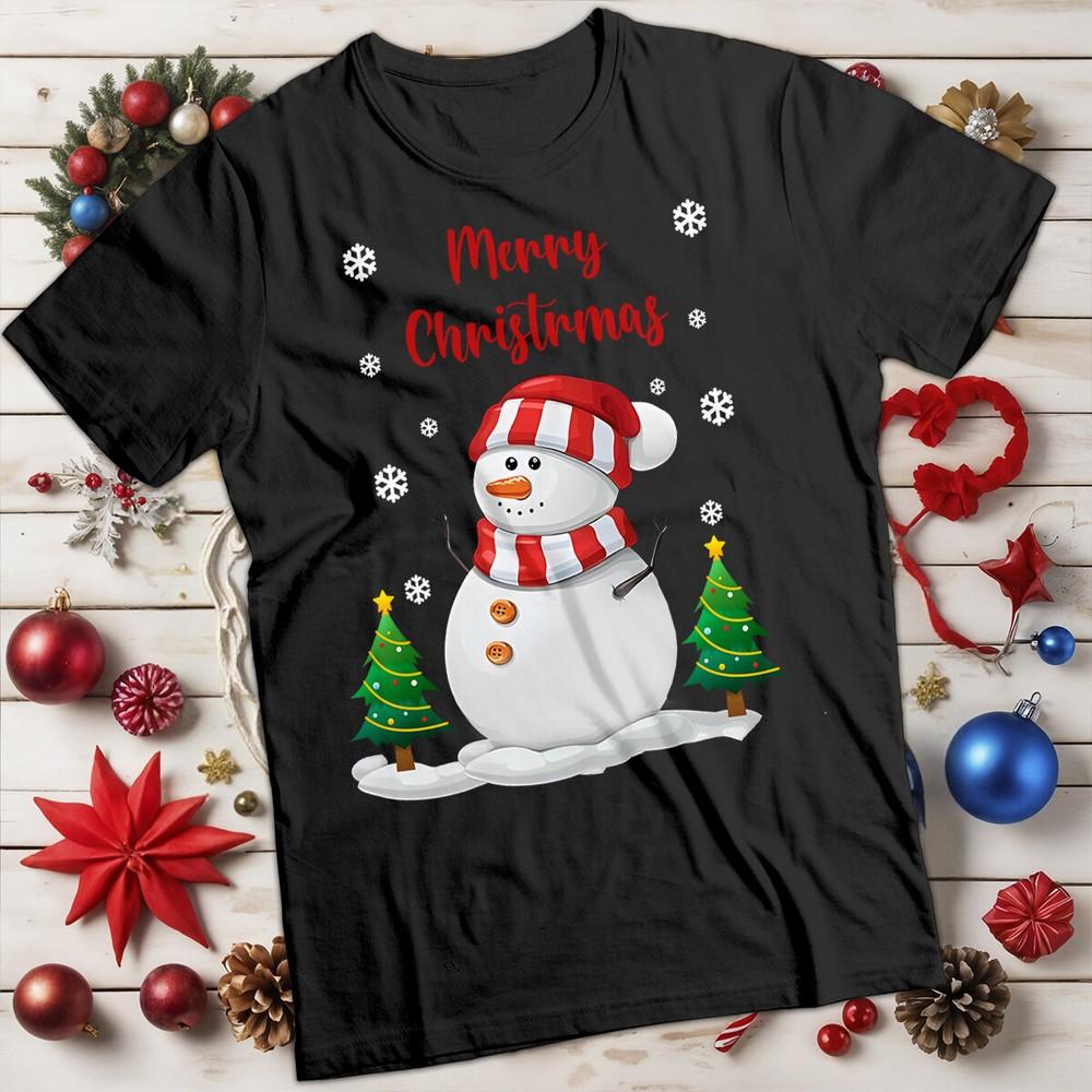 

Mens and Womens Snowman Winter Wonderland Christmas T-Shirt Tee #MC S