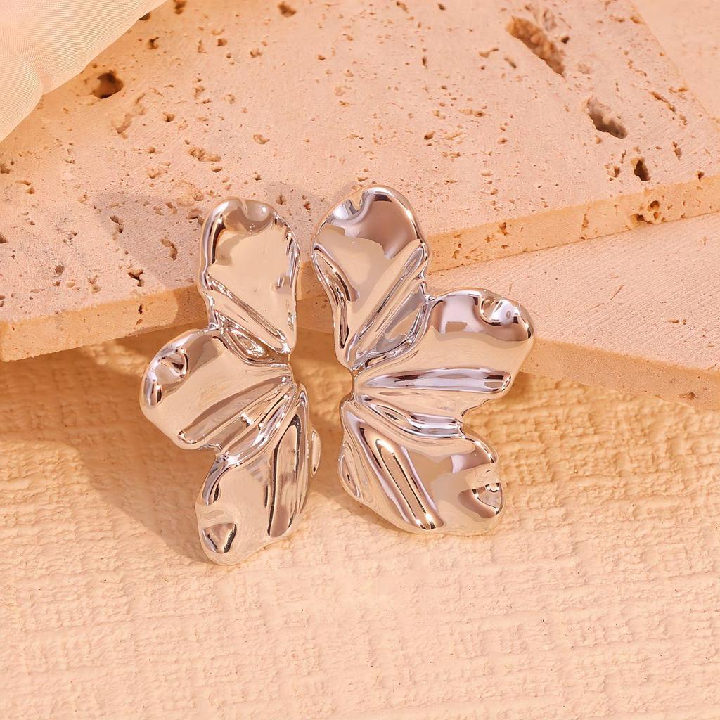 Cross-border Creative Geometric C-shaped Twist Ribbed Earring Set