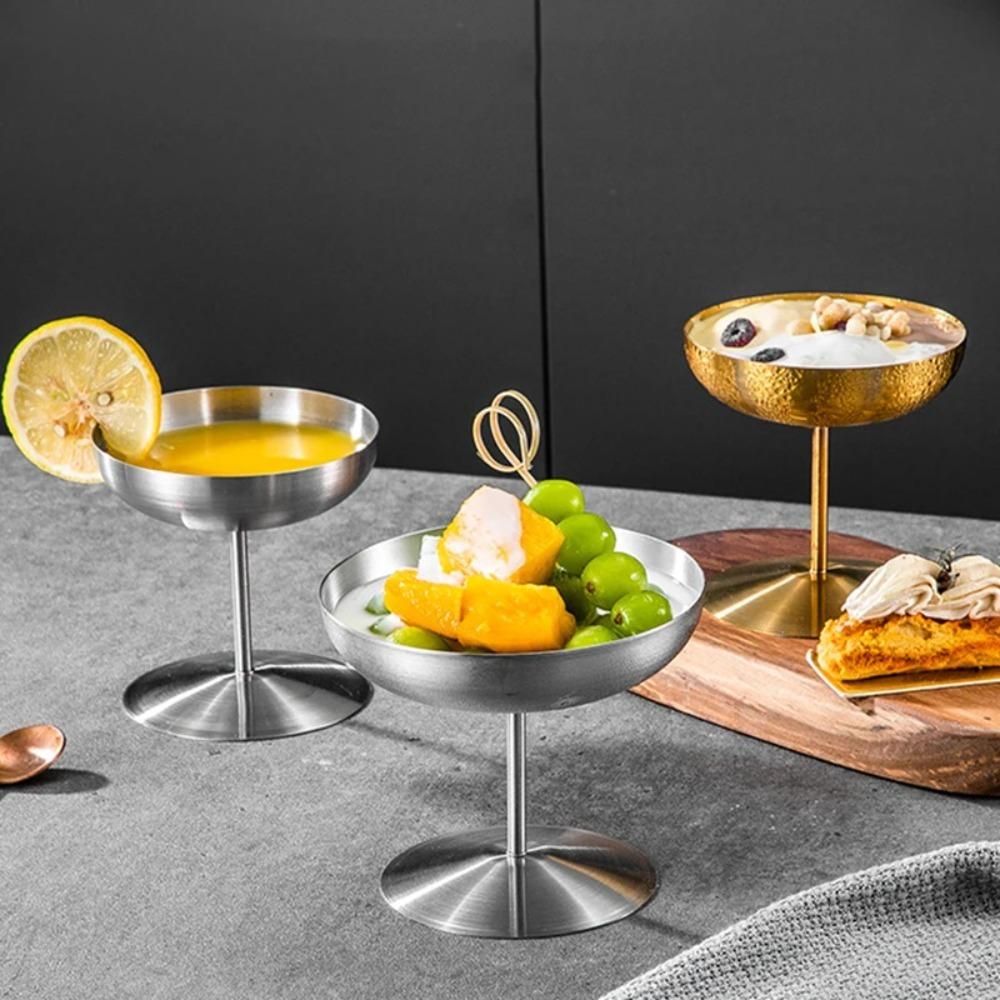 Stainless Steel Goblet Large Caliber Dessert Cup Multifunctional Pudding Cup  Yogurt