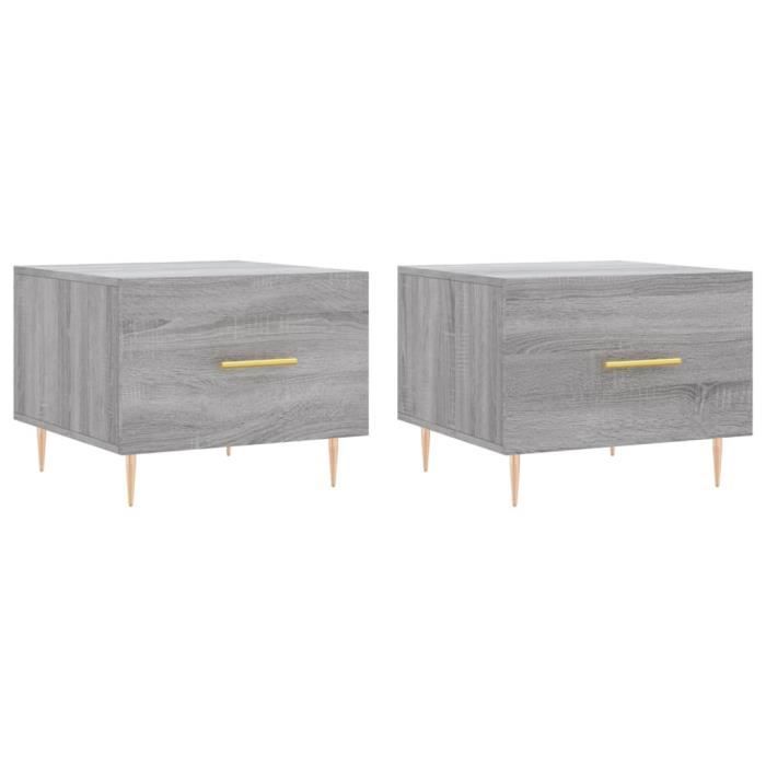 VidaXL Coffee Tables 2 Pcs Sonoma Grey 50x50x40 Cm Engineered Wood 829377