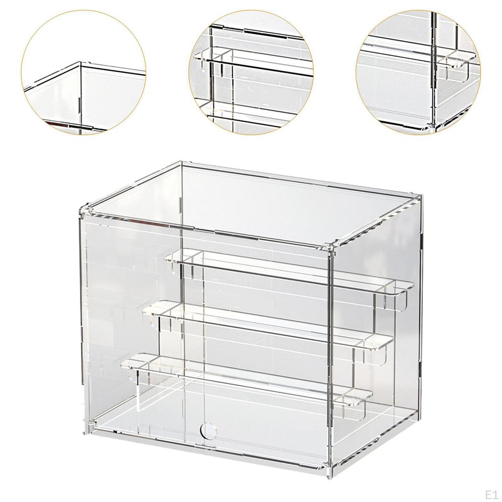 Collectibles Display Box Figures Stand with Three Layers Shelves Transparent Model