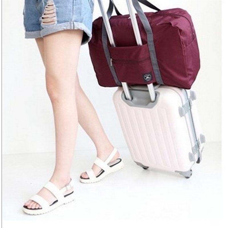 Korean Style Foldable Travel Organizer Bag - Jacquard Clothes Storage