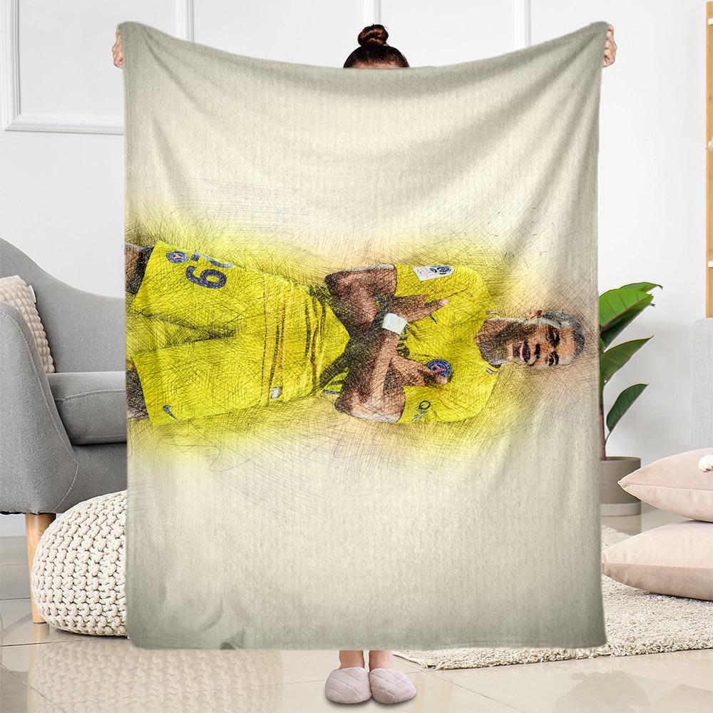 France Football Star Blanket Ultra-Soft Suitable for Bedding Office Office Chair for All Occasions Modern Style