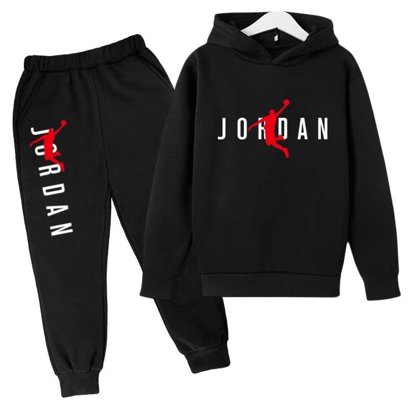 Felpa con Cappuccio per Bambini Lettere da Basket Pullover 3-12 Anni Giacca Felpa+Pantaloni Ragazzo Ragazza Neonato Abbigliamento Jogging Tempo Libero Moda Marca Set