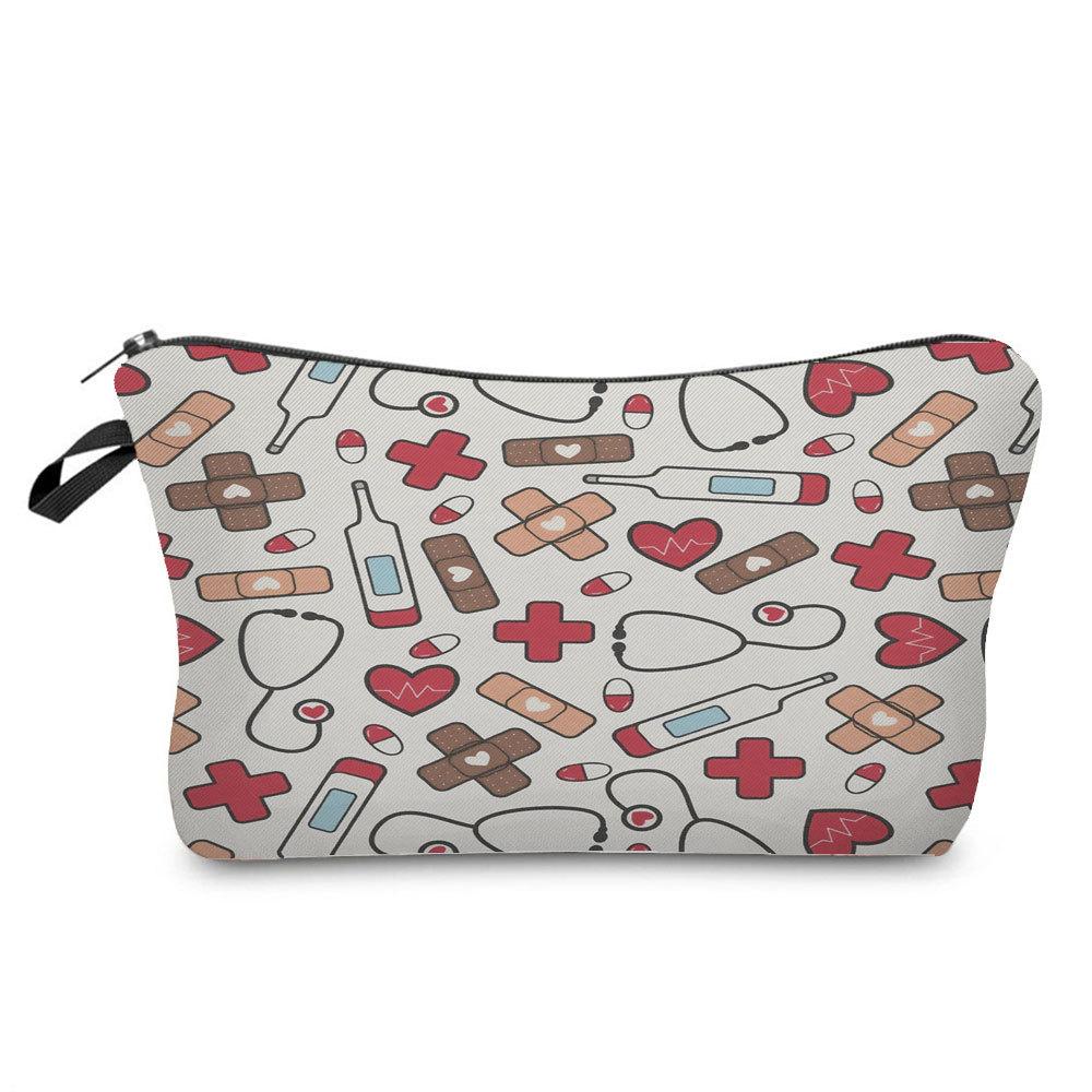 Women Nurse Print Cosmetic Bag Toiletries Organize Travel Storage Case  6443