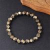 Faceted Stone Bracelet for Men Adjustable Natural Pyrite Wealt Handchain Jewelry for Casual and Formal Event
