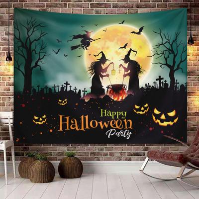 Halloween Horror Moon Digitalprinted Polyester Tapestries Living Rooms Bedrooms Macrame Wall Hanging Room Decor Aesthetic