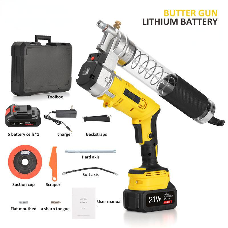 Rechargeable Electric Grease Gun Automatic Lithium Battery High Pressure Oil Injector Portable Lube Oil Tool