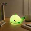 Cute Nursery Bedside Lamp Whale Silicone Touch Night Light, USB Rechargeable with Bedroom Decor 3 Brightness & Remote Control, 30 Min Timer