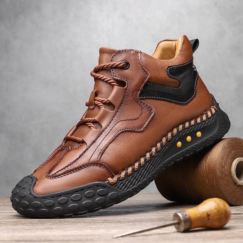 

Мода Мода Мужские уличные ботильоны Роскошный бренд Походные Низкие кроссовки Нескользящие Мужские Зимние Ботинки для Ходьбы Мужские Повседневные Высокие Ботинки 38 коричневый