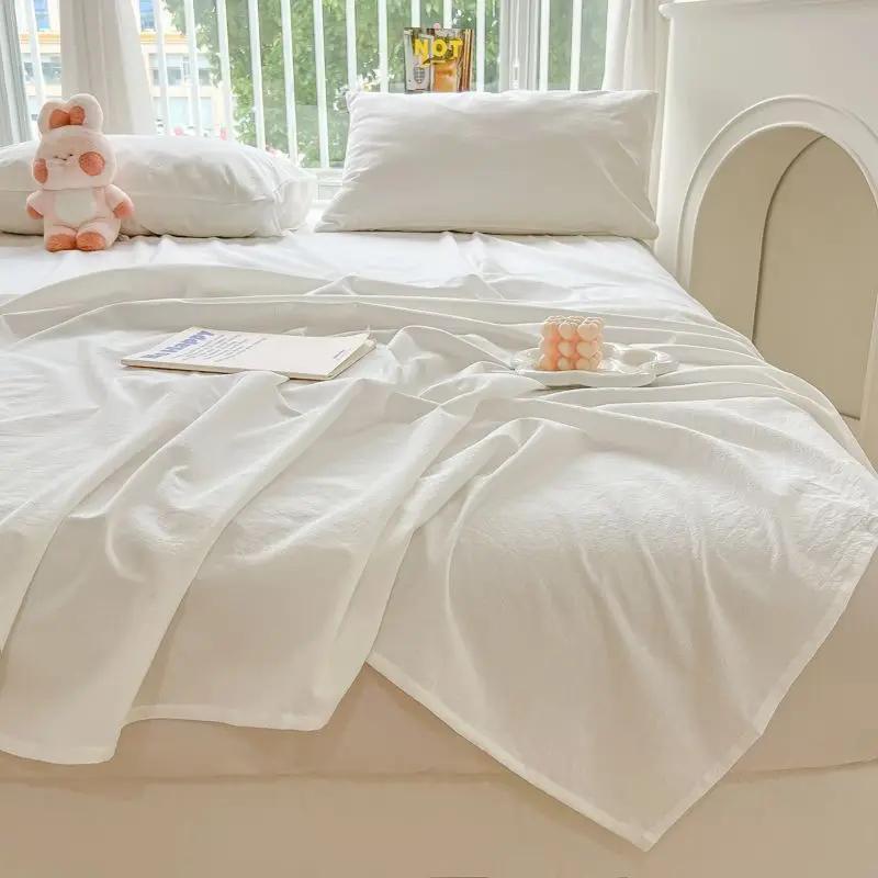 Bed Sheets Plaid Soft Washable Comfortable Adults Students Bedding Bedspread Protective Non-fade King Queen Size Cover Household