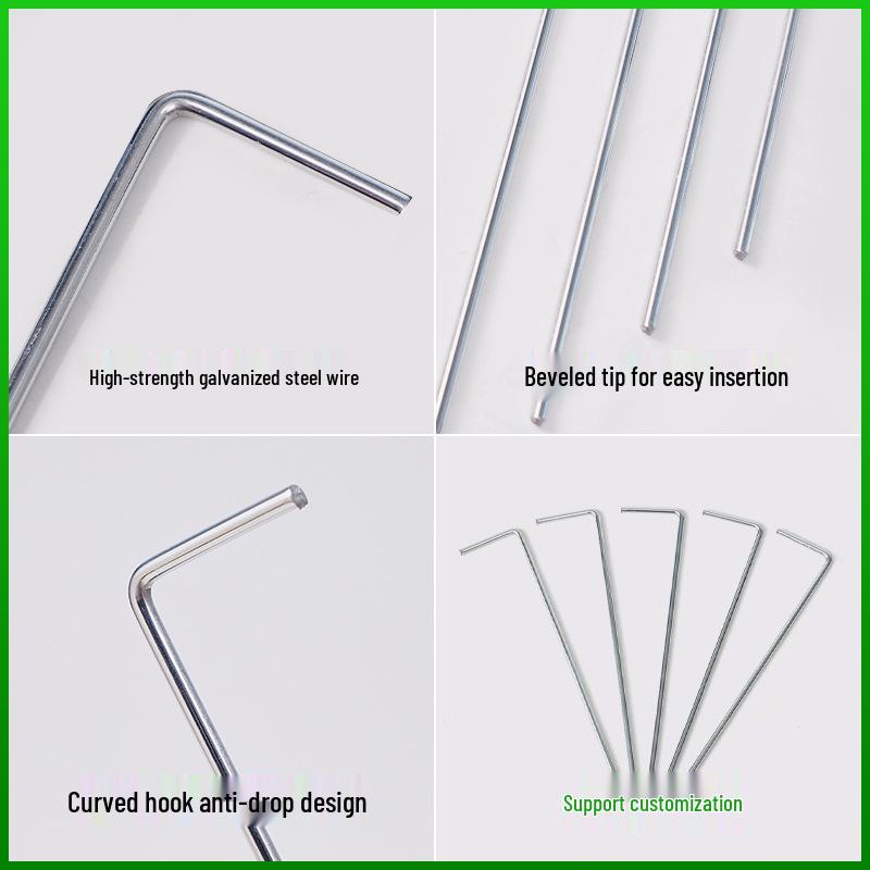 7-Inch Galvanized Steel J-Shaped Ground Nail for Tent and Lawn Fixing