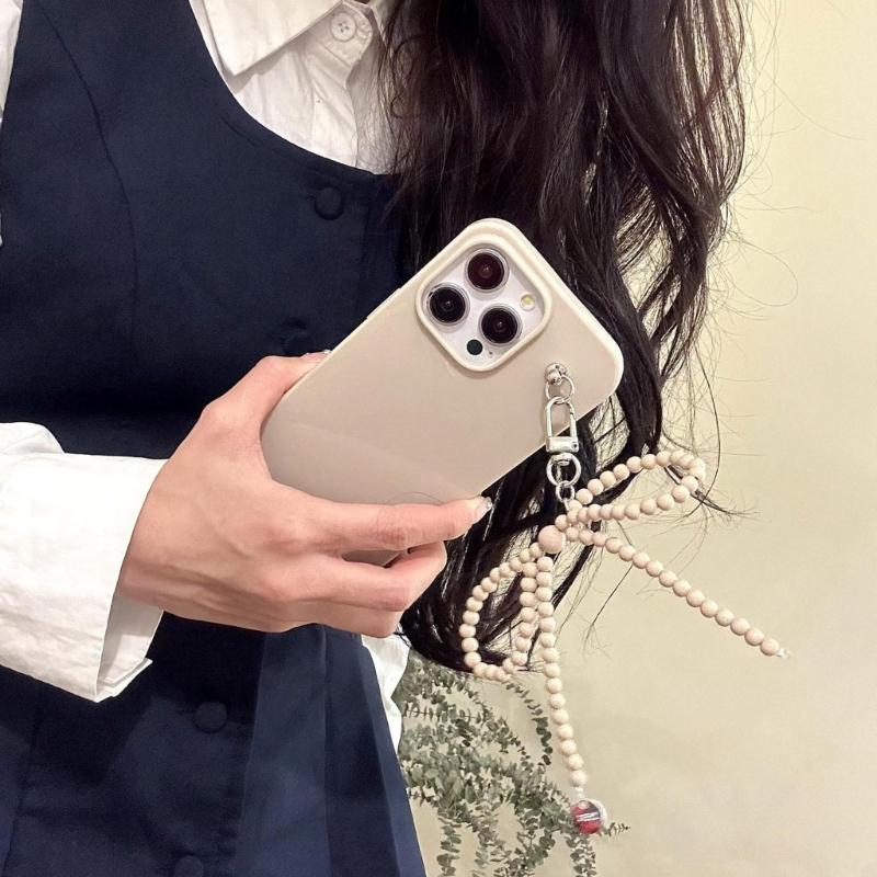 Resin Bowknot Pendant Clip Fashionable Accessory Enhancing Device Beads Keychain Suitable for Phone Cameras Headphone