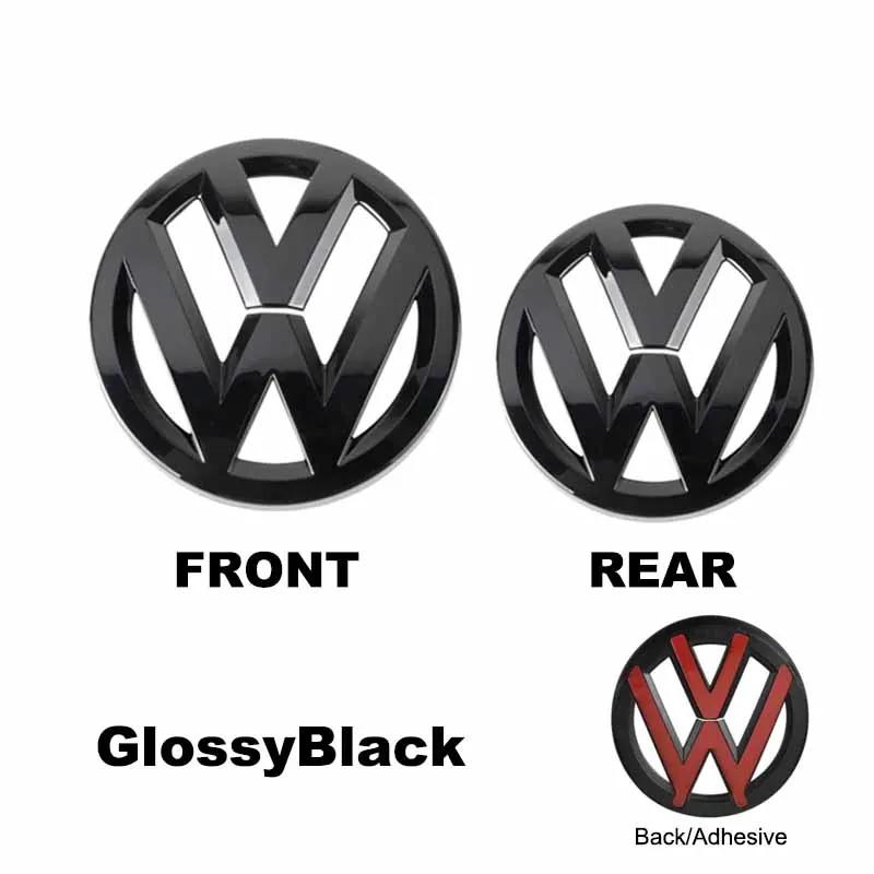 

For VOLKSWAGEN VW 2Pcs Front Grill&Rear Emblem Lid Covers Logo Stickers for Volkswagen VW POLO Golf 4-8 MK4-MK8 Sportvan Upgrade Scirocco 2009-2014