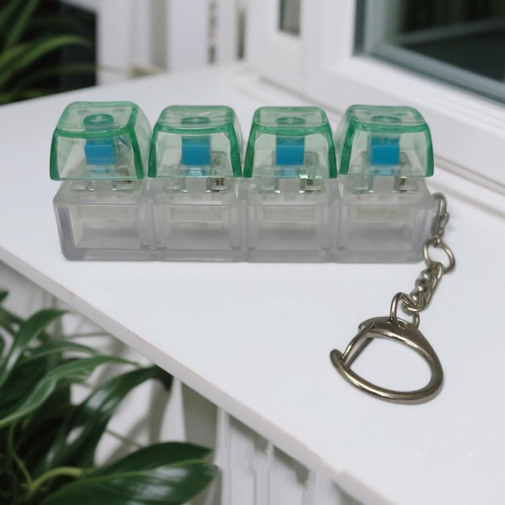 Keyboard Fidget Toy LED Keyboard Keychain Crystal Clicker Sensory Toy For Stress Relief Keyboard Keychain Fidget Gadget Portable