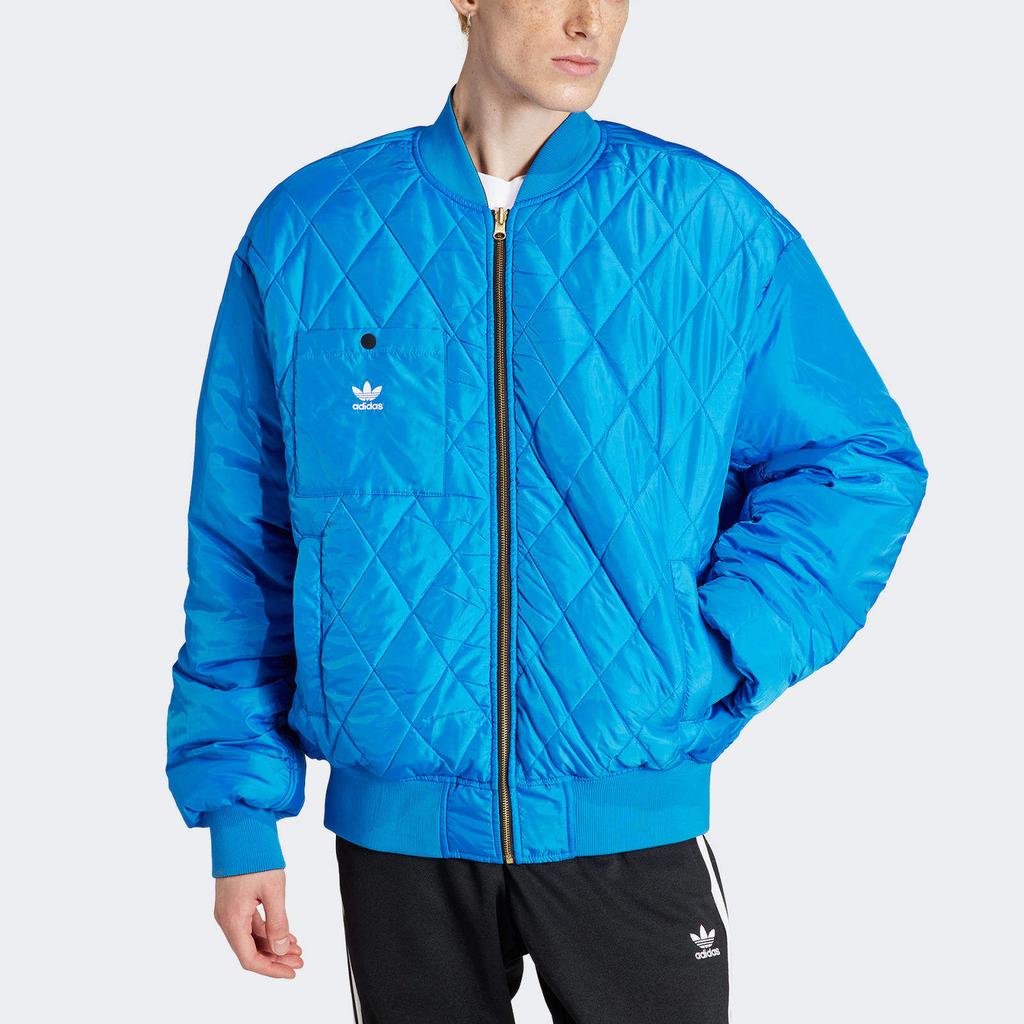 Adidas Originální pruhovaný design Reversibilní ležérní volná bavlněná bunda Pánská bunda Černá IW3641
