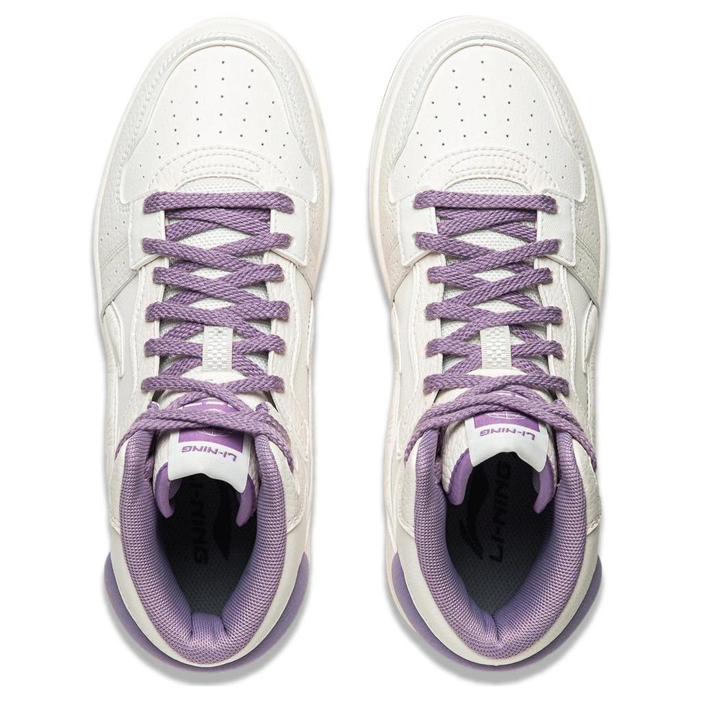 New LiNing Tianji SOFT HI Anti Slip Wear Resistant Mid Top Skateboard Shoes Women's Mist White AGCU334-1