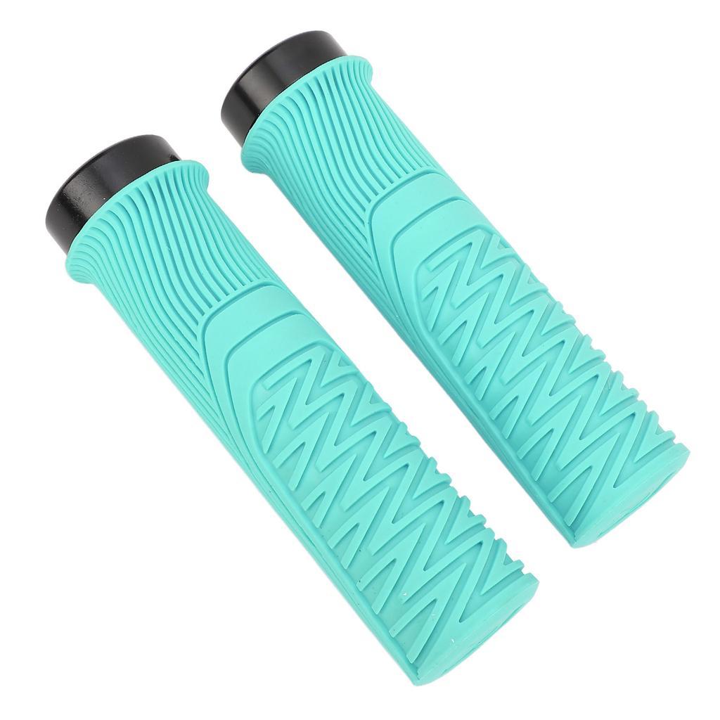 Bike Handlebar Grips Hard Wearing Single Lock On Antislip Increase Riding Safety Soft Resin for Various Bikes Blue