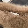 Soft Plush Clutch Purse Women Faux Fur Fluffy Crossbody Bag Adjustable Strap Solid Color Hobo Bag for Travel Party