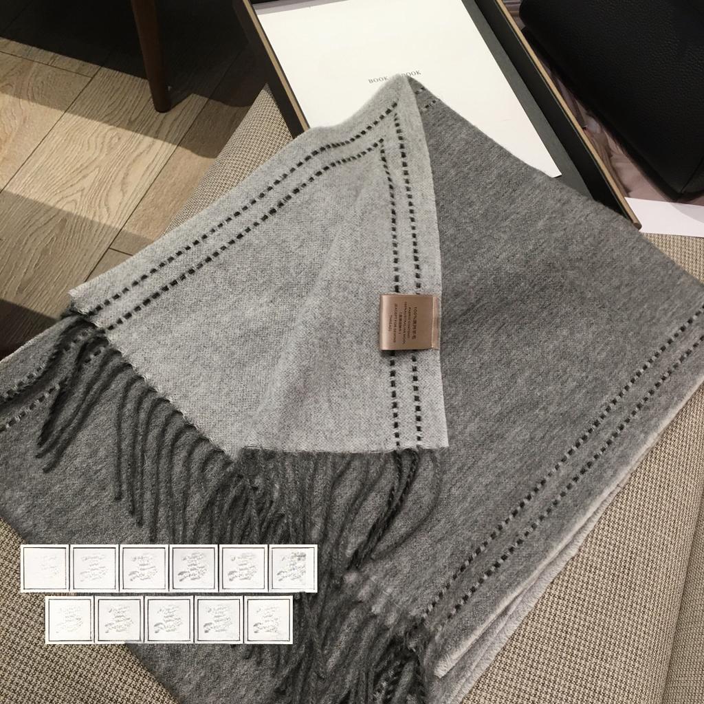 Outono Inverno Lã Engrossada Dupla Face Bloco de Cor Sólida Cachecol Franjado Para Homens E Mulheres Casal Estudantes Pequeno